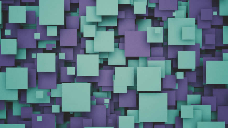绿色 紫色 3D 正方形高清壁纸图片 3840x2160