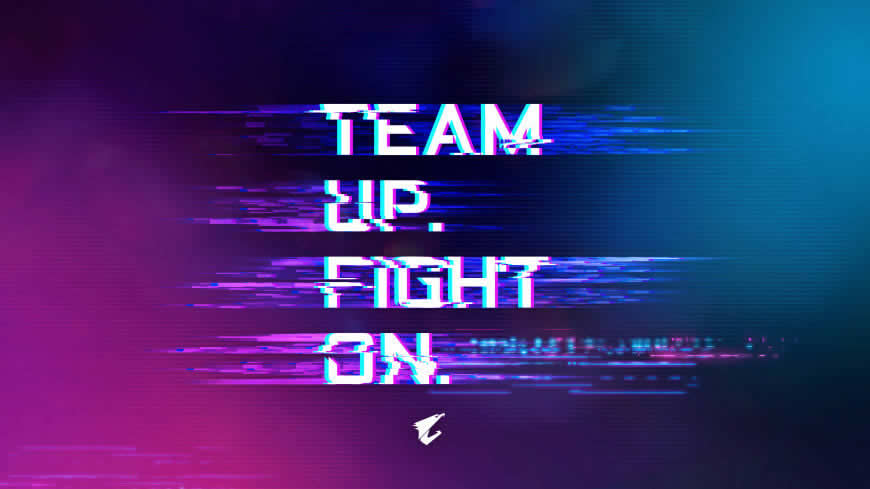 技嘉 Aorus Team up Fight on高清壁纸图片 3840x2160