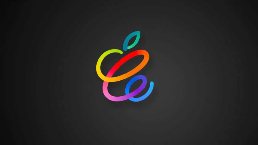 Apple彩色线条logo高清壁纸图片 3840x2160