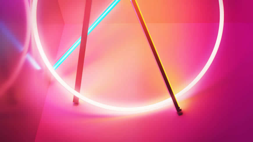 LG G8 ThinQ粉红色霓虹灯背景高清壁纸图片 2560x1440