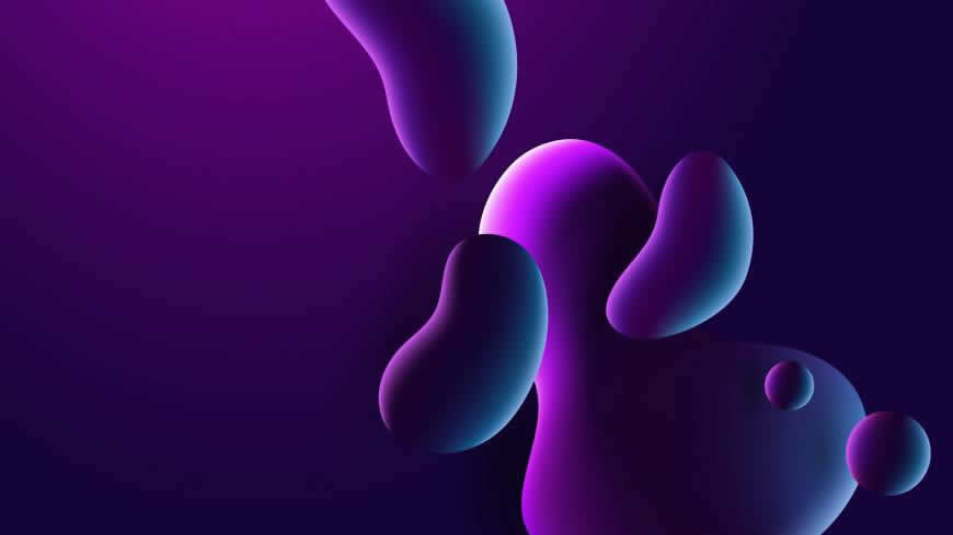 一加7T Pro内置紫色气泡背景高清壁纸图片 3840x2160