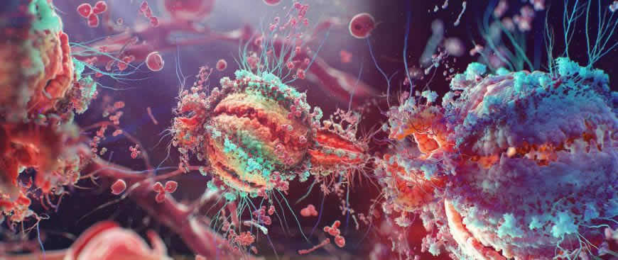 色彩艳丽的细菌微观结构高清壁纸图片 2560x1080