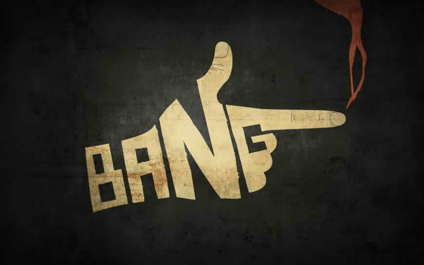 Bang！创意文字手势高清壁纸图片 1920x1200