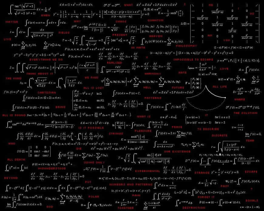 黑板上的数学公式高清壁纸图片 1280x1024