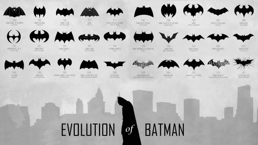 蝙蝠侠标志演变高清壁纸图片 1920x1080