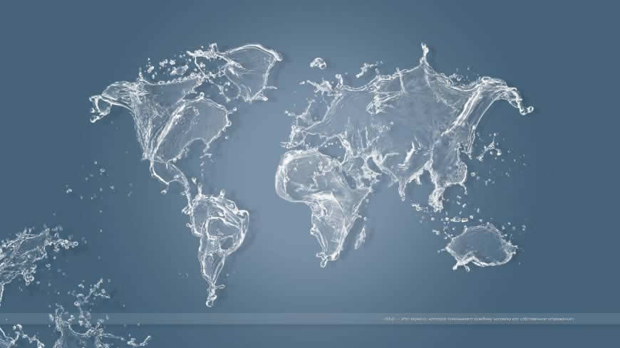 水花形成的世界地图高清壁纸图片 1920x1080