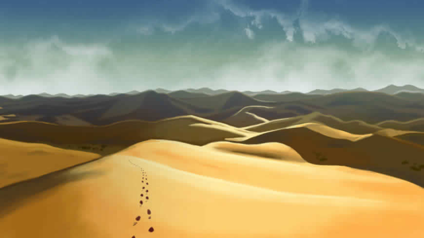 沙漠 风景插画高清壁纸图片 1920x1080