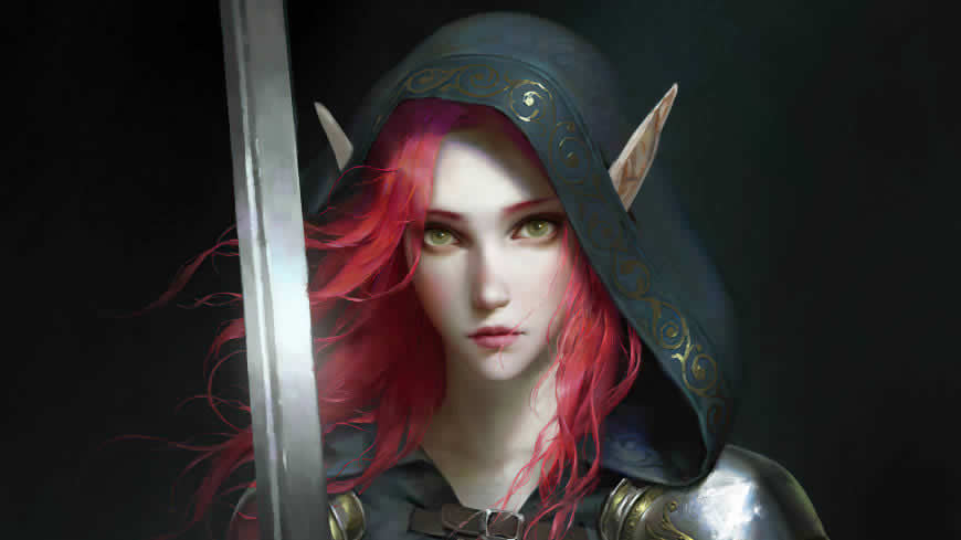 精灵女战士概念插画高清壁纸图片 3840x2160