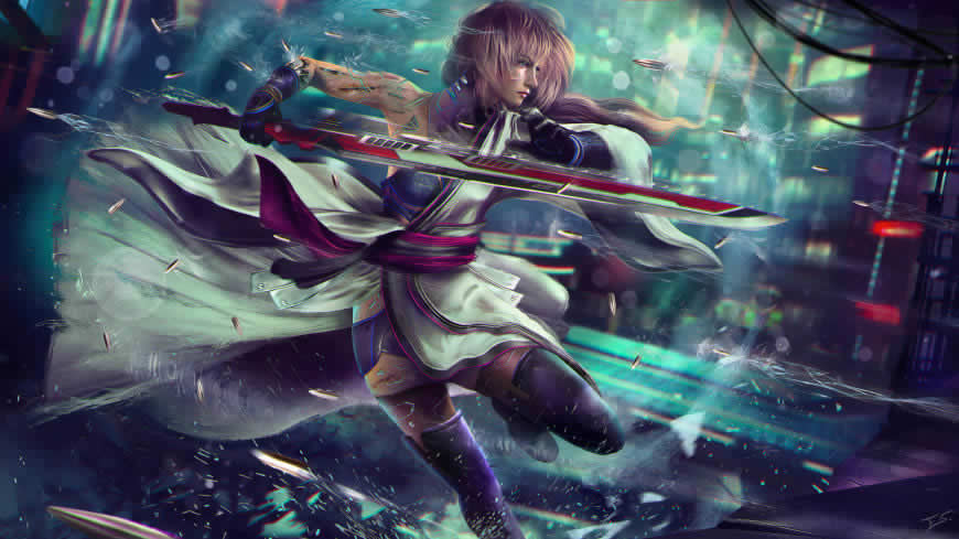赛博朋克美女插画高清壁纸图片 3840x2160