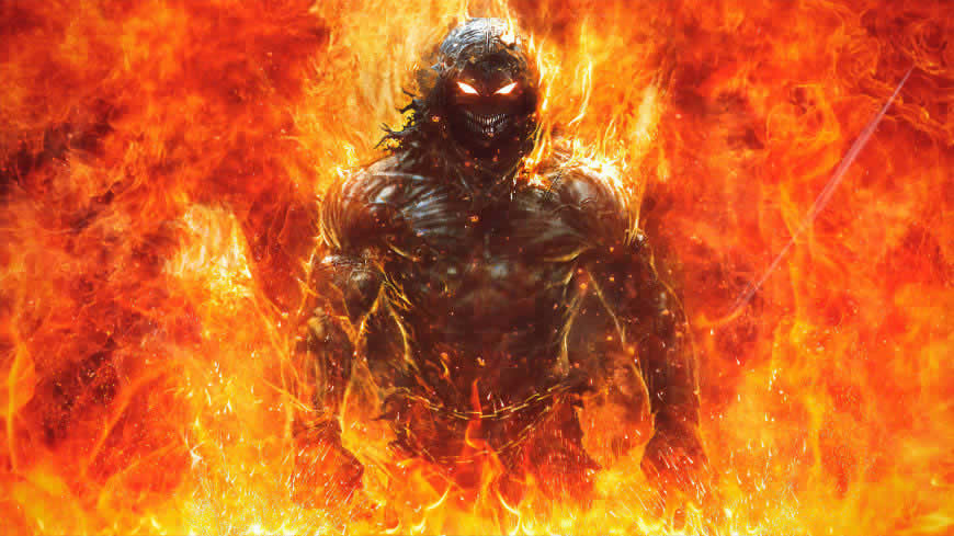 烈火中的怪物高清壁纸图片 3840x2160