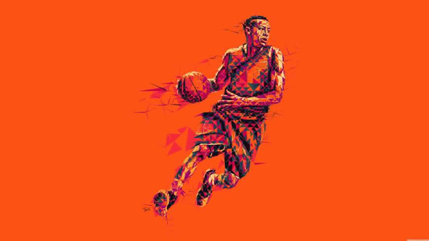 篮球运动员插画高清壁纸图片 7680x4320