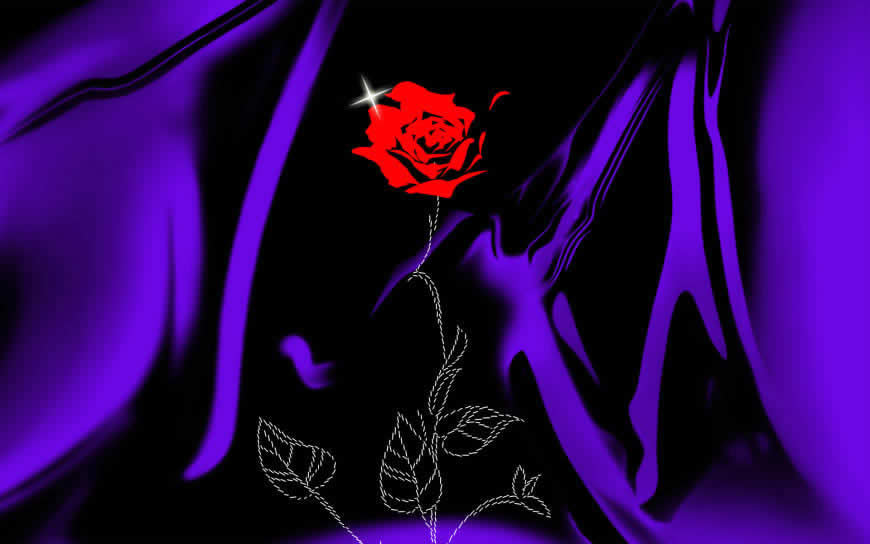 红色玫瑰插画高清壁纸图片 1920x1200