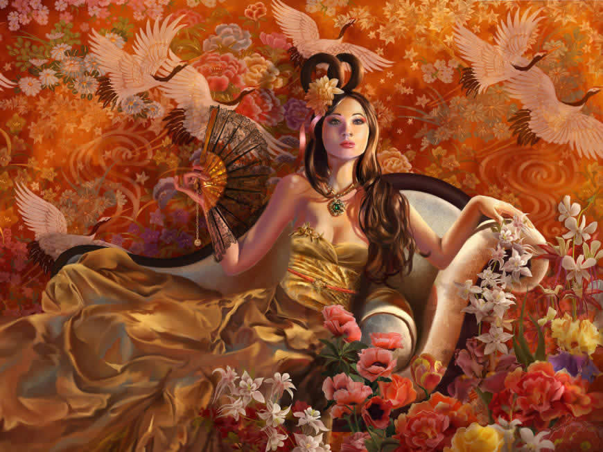cg美女插画高清壁纸图片 1600x1200