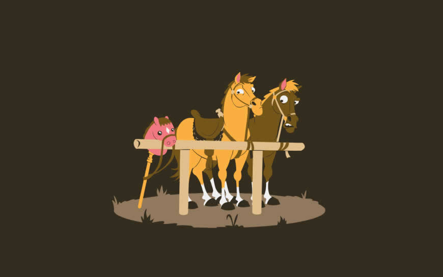 马和玩具马插画高清壁纸图片 1440x900