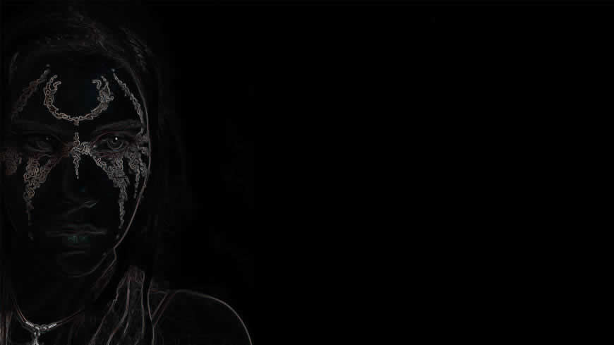 黑暗背景面具女人高清壁纸图片 1920x1080