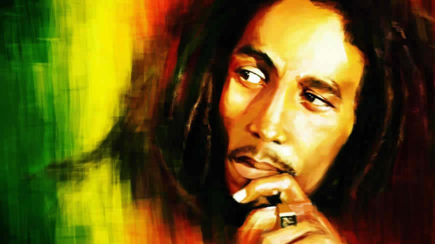 鲍勃·马利(Bob Marley)插画高清壁纸图片 1920x1080