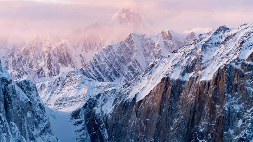 阿尔卑斯山脉 雪山 雪景高清壁纸图片 5120x2880