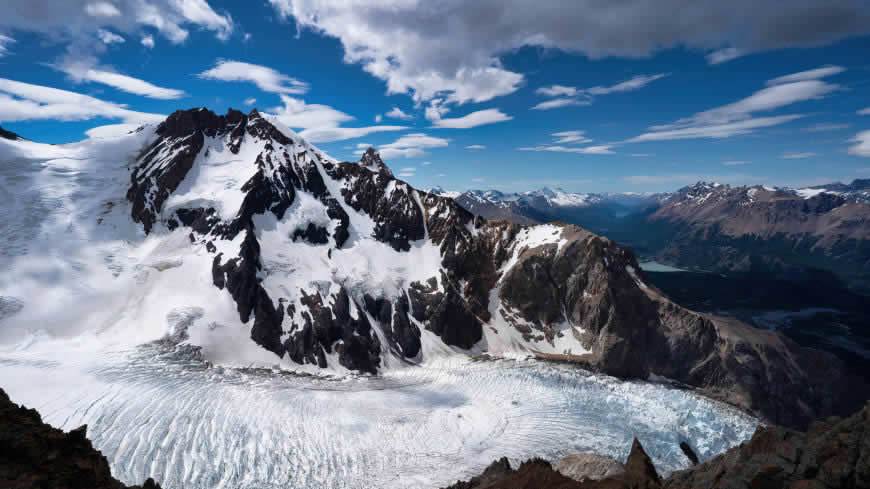 蓝天 白云 雪山 山脉高清壁纸图片 5120x2880