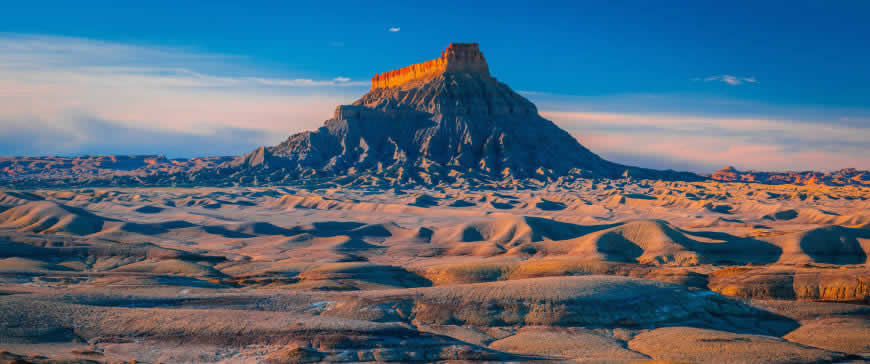 美国犹他州汉克斯维尔沙漠高清壁纸图片 3440x1440
