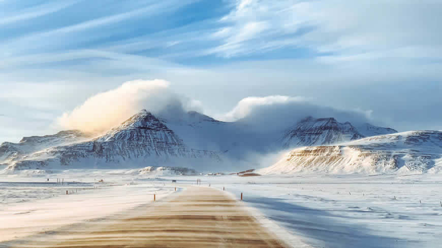冰岛 雪山高清壁纸图片 2560x1440