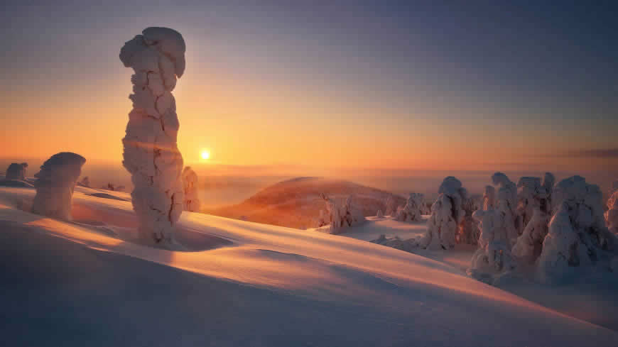 冬天 阳光 雪景高清壁纸图片 1920x1080