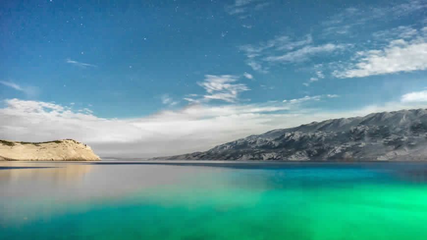 克罗地亚 山脉 湖泊 蓝天 白云高清壁纸图片 5120x2880
