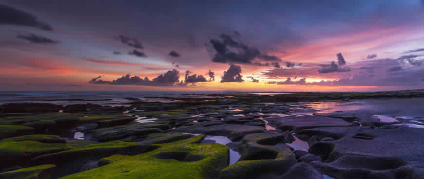 日落 海岸高清壁纸图片 5120x2160