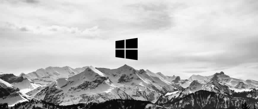 Windows Logo 雪山高清壁纸图片 5120x2160