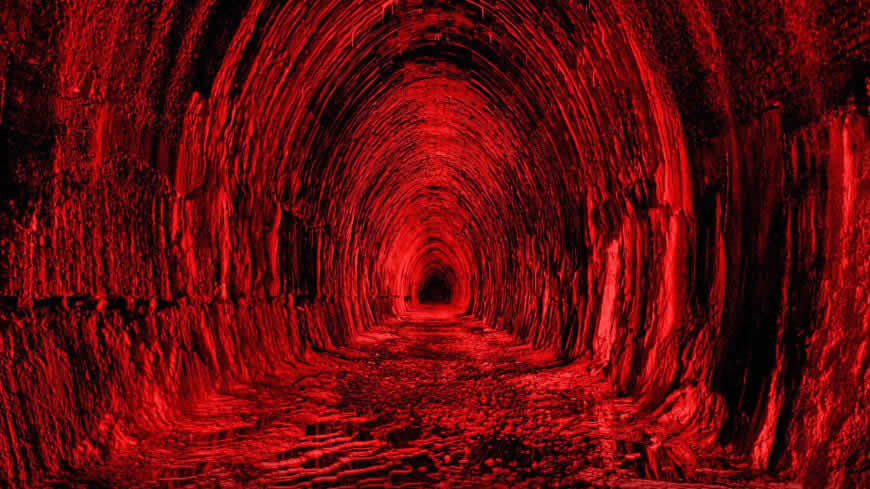 红色隧道高清壁纸图片 2560x1440