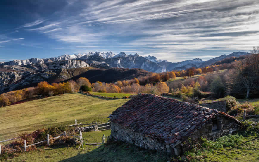 西班牙阿斯图里亚斯蓬加山脉风景高清壁纸图片 3840x2400