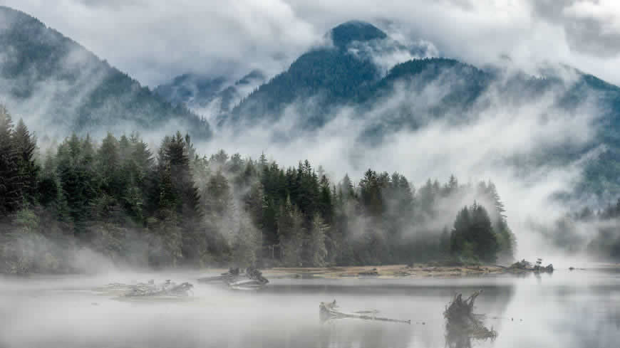 山 河流 森林 雾高清壁纸图片 3840x2160