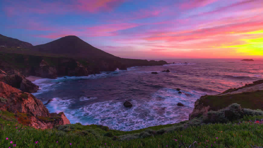 日落的大海风景高清壁纸图片 7680x4320