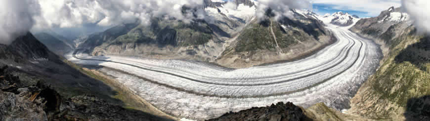 阿尔卑斯山阿莱奇冰川高清壁纸图片 5120x1440
