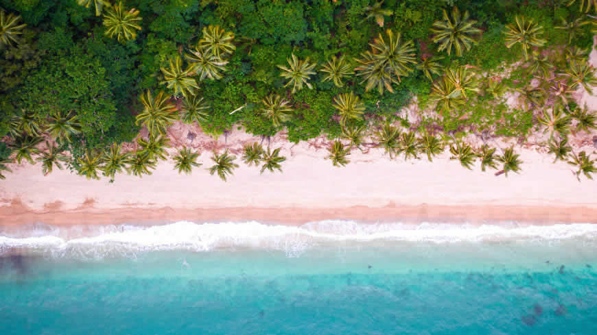 热带海滩航拍高清壁纸图片 2560x1440