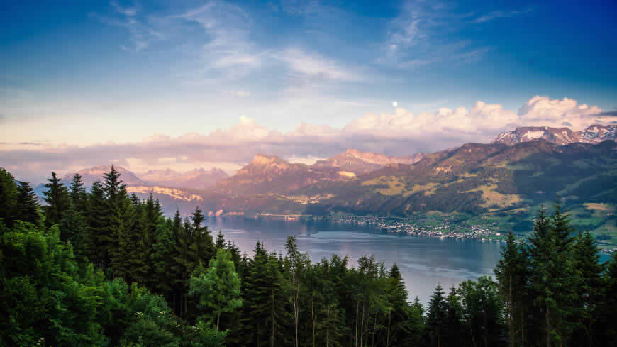 瑞士苏黎世湖风景高清壁纸图片 3840x2160