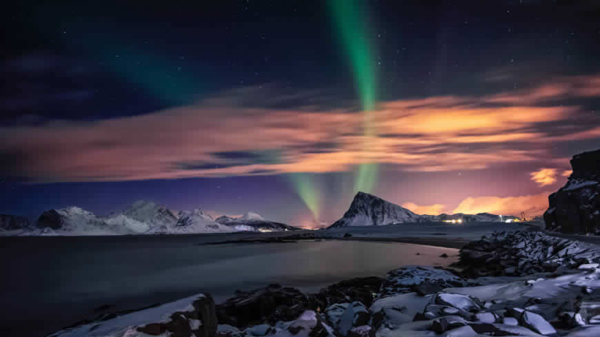 夜空中的北极光高清壁纸图片 3840x2160