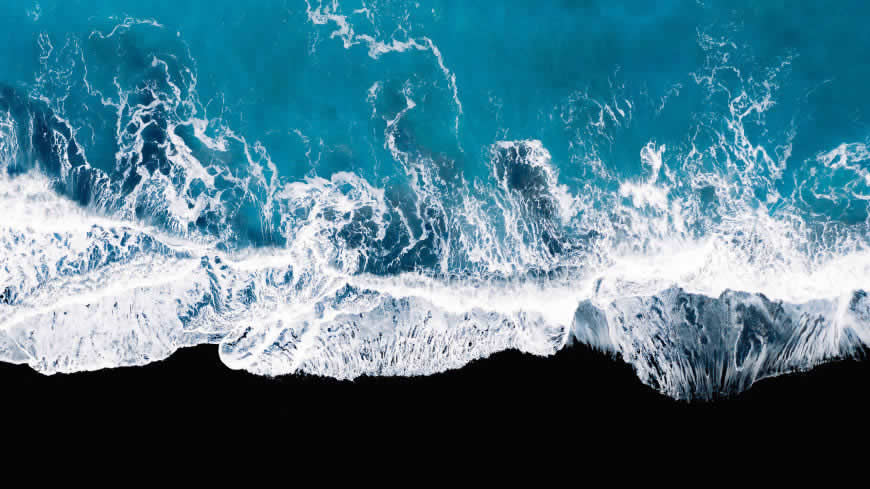海浪航拍高清壁纸图片 2560x1440