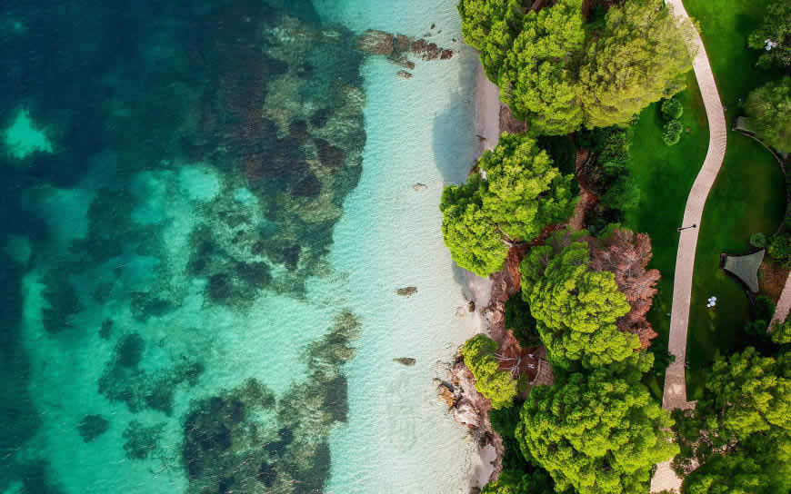 海滩风景鸟瞰图高清壁纸图片 3840x2400