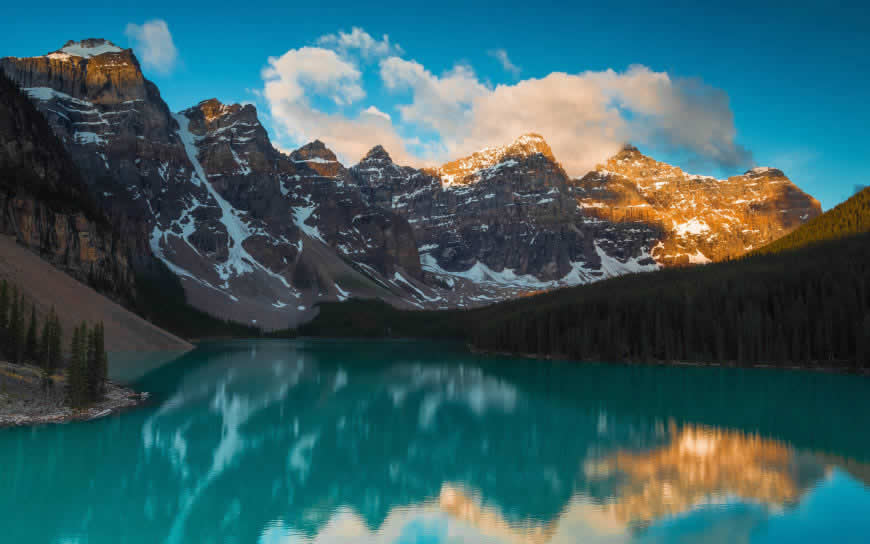 加拿大班夫国家公园梦莲湖日出高清壁纸图片 3840x2400