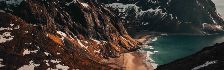 挪威罗弗敦群岛风景高清壁纸图片 3840x1200