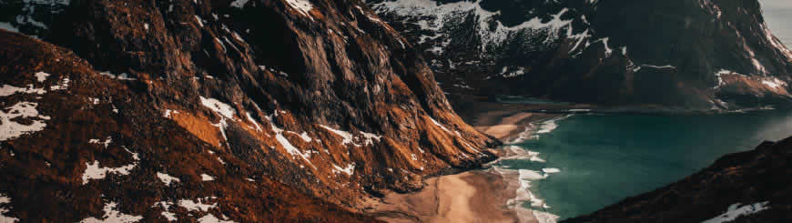 挪威罗弗敦群岛风景高清壁纸图片 3840x1080