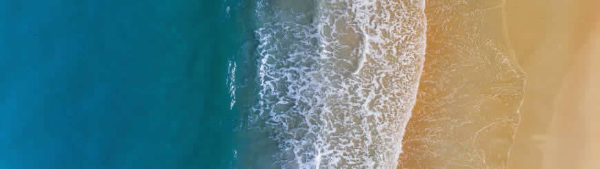 沙滩海浪鸟瞰图高清壁纸图片 3840x1080