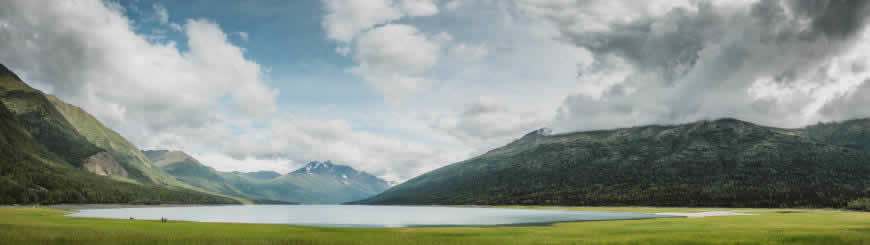 美国安克雷奇伊克卢特纳湖风景高清壁纸图片 3840x1080