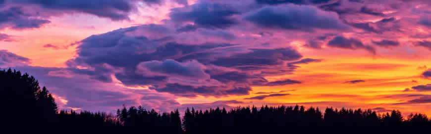 美丽的云朵和晚霞高清壁纸图片 3840x1200