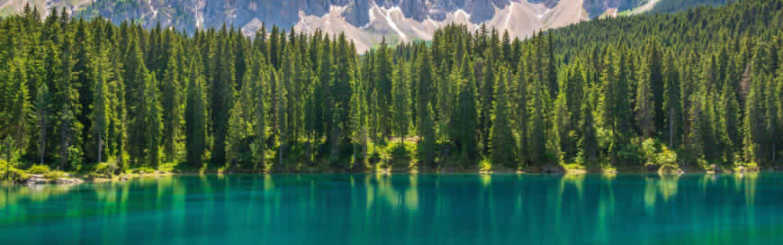 意大利多洛米蒂山湖泊风景高清壁纸图片 3840x1200