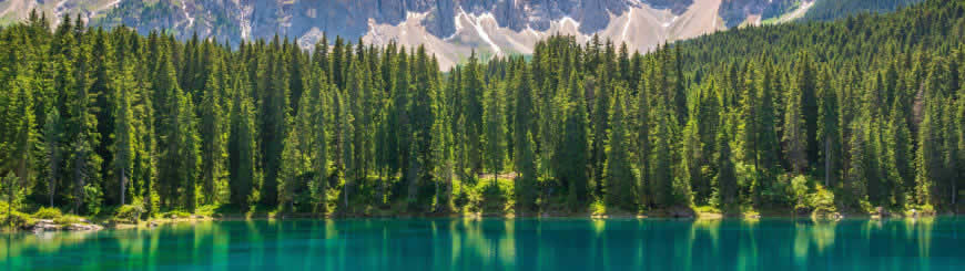 意大利多洛米蒂山湖泊风景高清壁纸图片 3840x1080