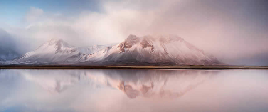 美丽的冰岛雪山高清壁纸图片 3440x1440