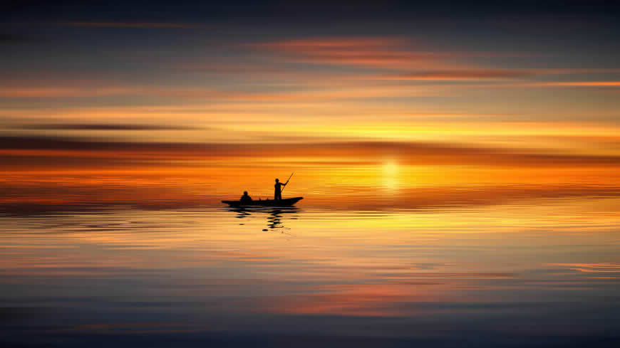 日落中的湖泊风景高清壁纸图片 3840x2160