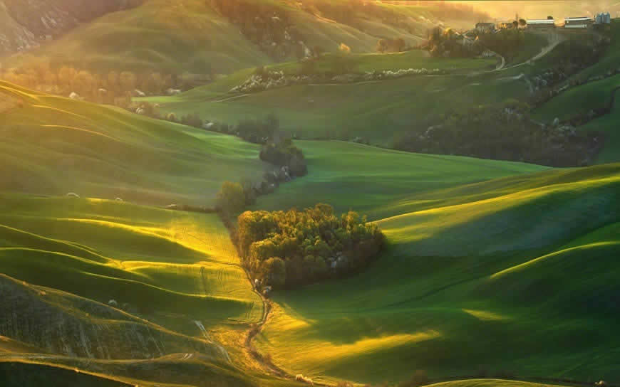 绿色山丘唯美风景高清壁纸图片 1920x1200