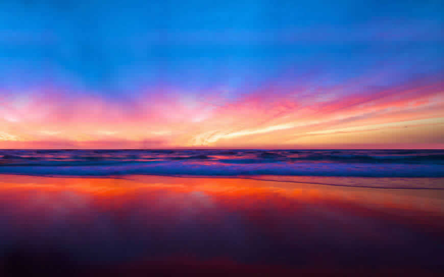 唯美海边日落风景高清壁纸图片 3840x2400